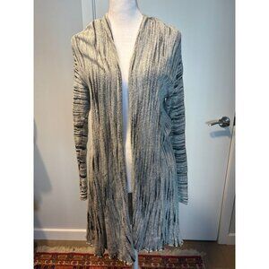 NIC + ZOE Open Front Textured Knit Cardigan | Size S | Gray Black | Cozy Chic